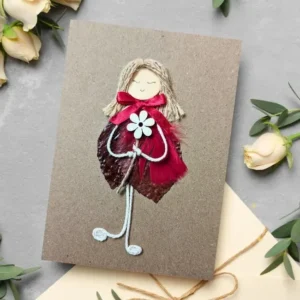 Best Birthday Greeting Card For Best Friend. Made of wood, leaf's and cotton string.