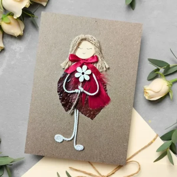 Best Birthday Greeting Card For Best Friend Best Birthday Greeting Card For Best Friend. Made of wood, leaf's and cotton string.