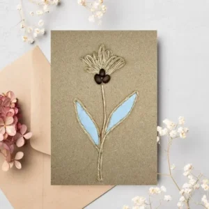 Best Handmade Personalised Thank You Teacher Card with flower Best Handmade Personalised Thank You Teacher Card with flower made on brown paper.