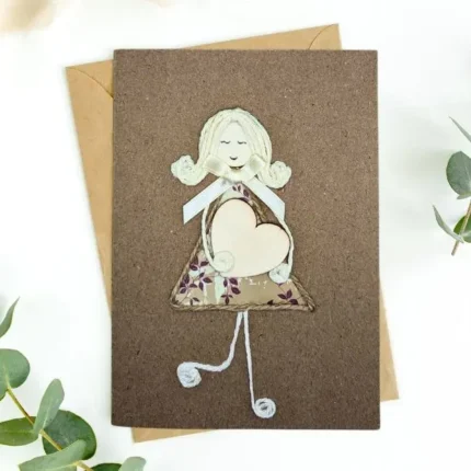 Beautiful Card for Any Occasion - A Meaningful, Handmade and Thoughtful Gift from Kid made on brown paper.