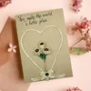 Handmade Card for Your Mum Heart with flowers inside a big heart on brown paper.