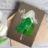 Perfect Birthday Wishes Card for Your Wife Perfect Birthday Wishes Card for Your Wife made of green feathers and wooden butterfly.
