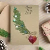 Perfect Handmade Christmas card displaying "Peace on Earth," designed with festive elements for a heartfelt holiday message.