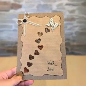 Perfect Handmade Valentine's Card featuring colorful hearts and butterflies, perfect for expressing love and affection.