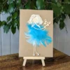 Handmade Personalised Soul Sister Birthday Card. Bestie Birthday Card made of blue feathers and butterfly on brown paper image 2.