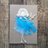 Handmade Personalised Soul Sister Birthday Card. Bestie Birthday Card made of blue feathers and butterfly on brown paper image 4.
