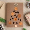 Beautifully designed Seasonal Handcrafted Christmas Card made from cork and coffee beans - it's called 'Natural Joy'.