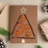 Seasonal Handcrafted Christmas Card made from cork, coffee beans and wooden star.