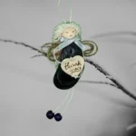 The Best Shell Angel Ornament - Timeless Gift for Any Occasion. Made with small dark seashell and wooden heart.