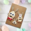 Unique Handmade Cute Bunny Easter Card for Whole Family Unique handmade cute bunny Easter card showcasing a bird and eggs, with a cute bunny theme, perfect for family celebrations.