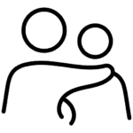 Sympathy Cards icon for menu featuring two people hugging.