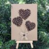 Cute Handmade Valentine's Day Card 1 Handmade Valentines card showcasing coffee beans in a heart shape on a small easel.
