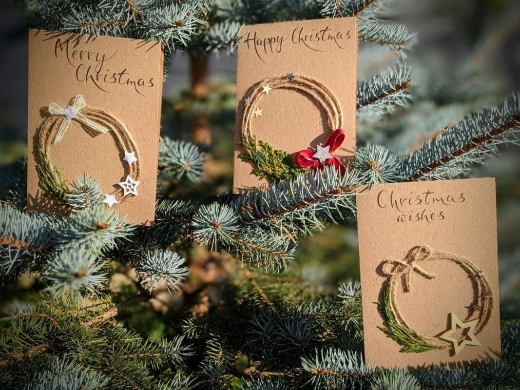 Heart in Creation bespoke handmade greeting cards being assembled in our nature-inspired studio in Bollington, SK10, UK.